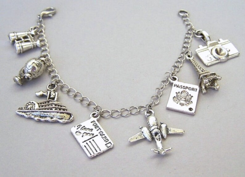 Travel Bracelet or Travel Necklace Travel Charm Bracelet Etsy