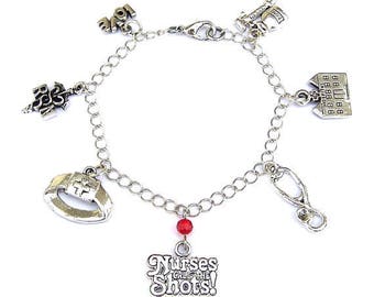 Nurse bracelet or nurse charm necklace, RN Registered Nurse, health care professional charm necklace, medical jewelry, gift for nurse