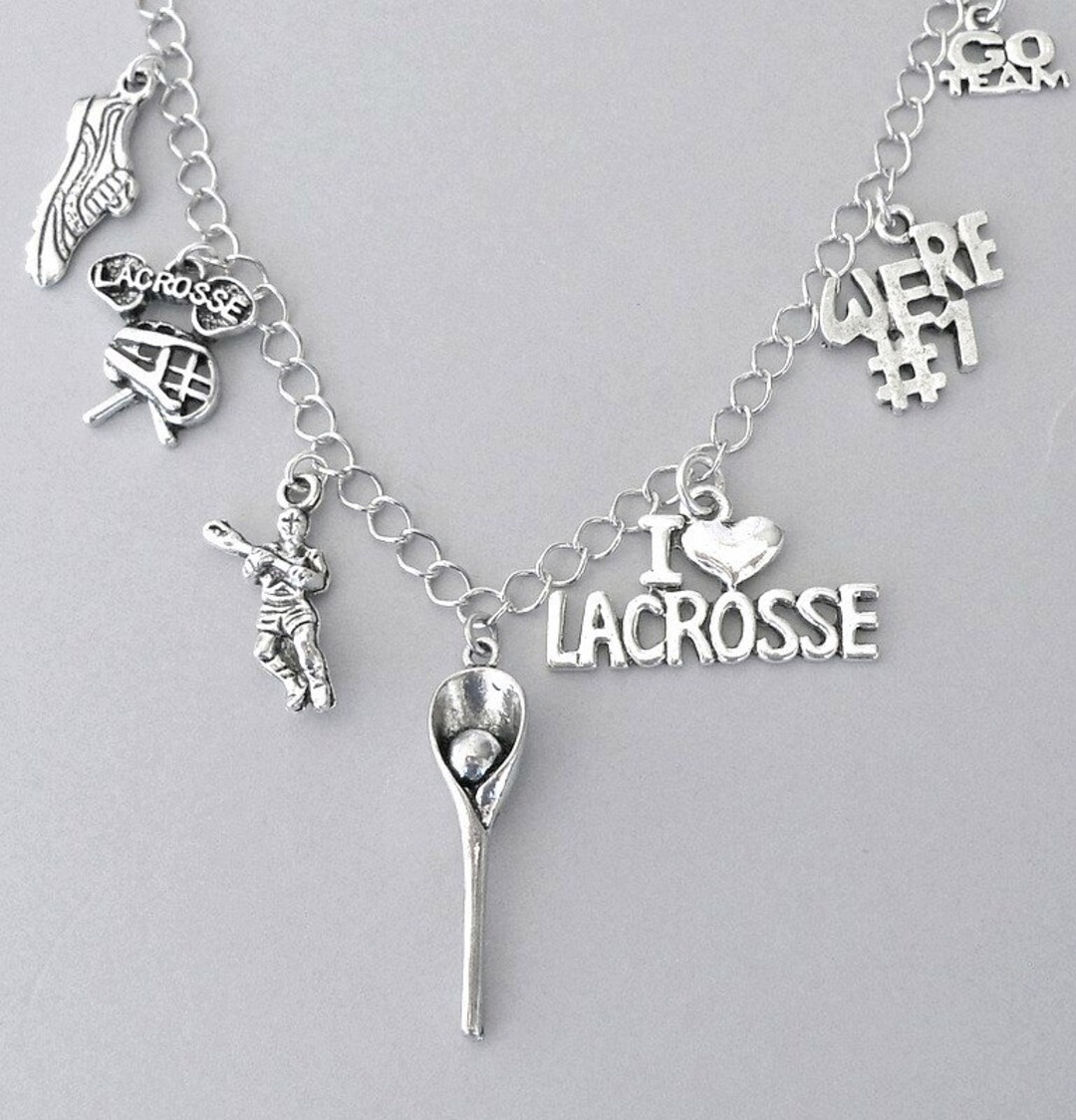 Lacrosse Bracelet or Lacrosse Charm Necklace Sports Jewelry Etsy