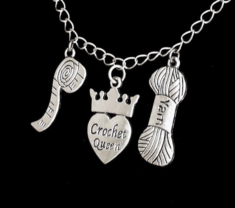 Love to Crochet Necklace Crocheter Charm Necklace Yarn Etsy