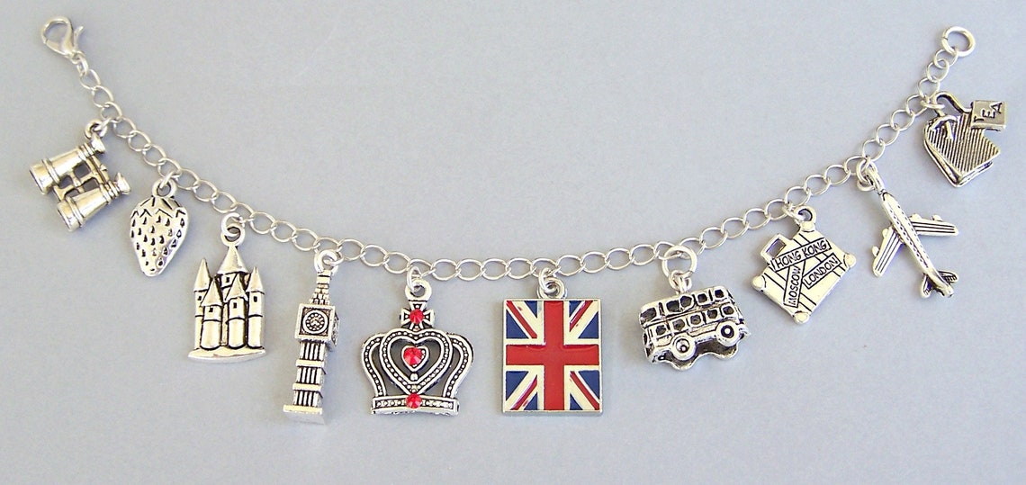 London Charm Bracelet England Bracelet Travel Love London Etsy