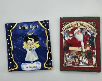 Conjunto de livros de pano com histórias de Natal, livro macio para bebês com tema natalino