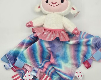 ぬいぐるみブランケット、ミンキー＆コットン、感覚刺激リボン、ぬいぐるみラビー