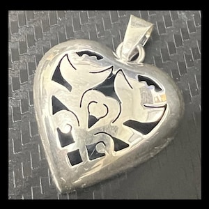 【MEXICO SILVER 925】vintage ハートネックレスチャーム 925 Sterling Silver Vintage Mexico Heart Pendant - Etsy