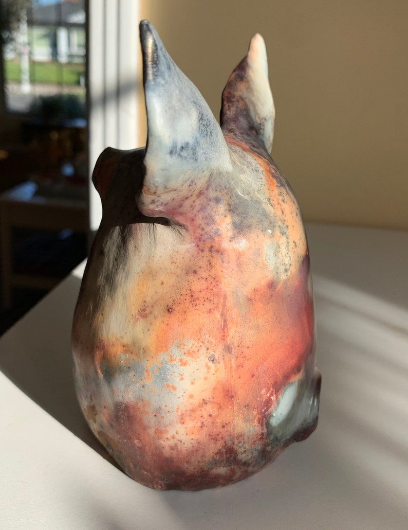 pit fired pig, ceramic pig, pet pig image 4