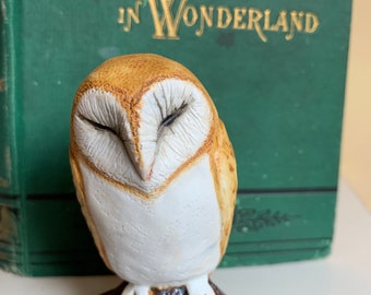 porcelain wise old owl sculpture