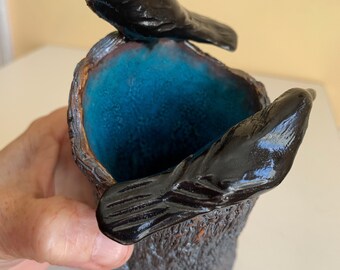 spooky crow vase