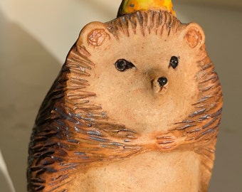 hedgehog party animal, ceramic hedgehog