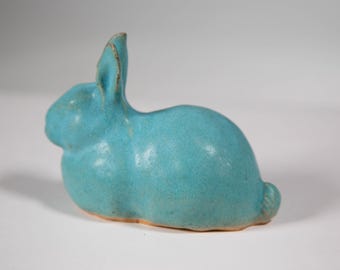 small turquoise matte bunny