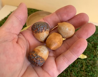 stoneware acorns in gift box, cottagecore, farmhousestyle