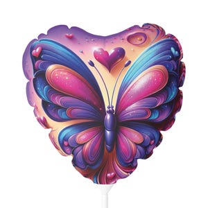 Balloon (Heart), 11&quot; - Valentine Butterfly Design
