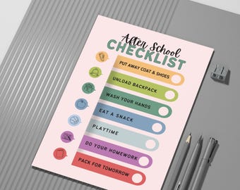 Kids After School Routine Chart: Visual Checklist, Printable Schedule (PDF Download