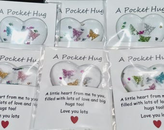 Resin Pocket Heart 2 Inch-Handmade Heart Token Gift, Anxiety Comfort Gift, Keepsake Love Stone, Small Heart Gift For Her, Inspirational Gift