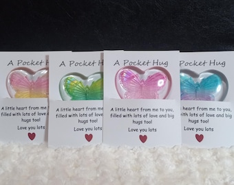Resin Pocket Heart 2 Inch-Handmade Heart Token Gift, Anxiety Comfort Gift, Keepsake Love Stone, Small Heart Gift For Her, Inspirational Gift