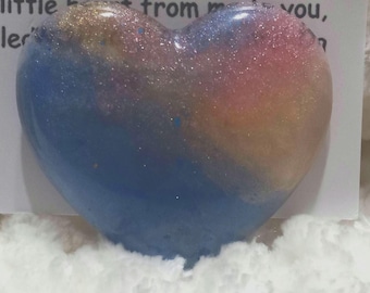 Resin Pocket Heart 2 Inch-Handmade Heart Token Gift, Anxiety Comfort Gift, Keepsake Love Stone, Small Heart Gift For Her, Inspirational Gift