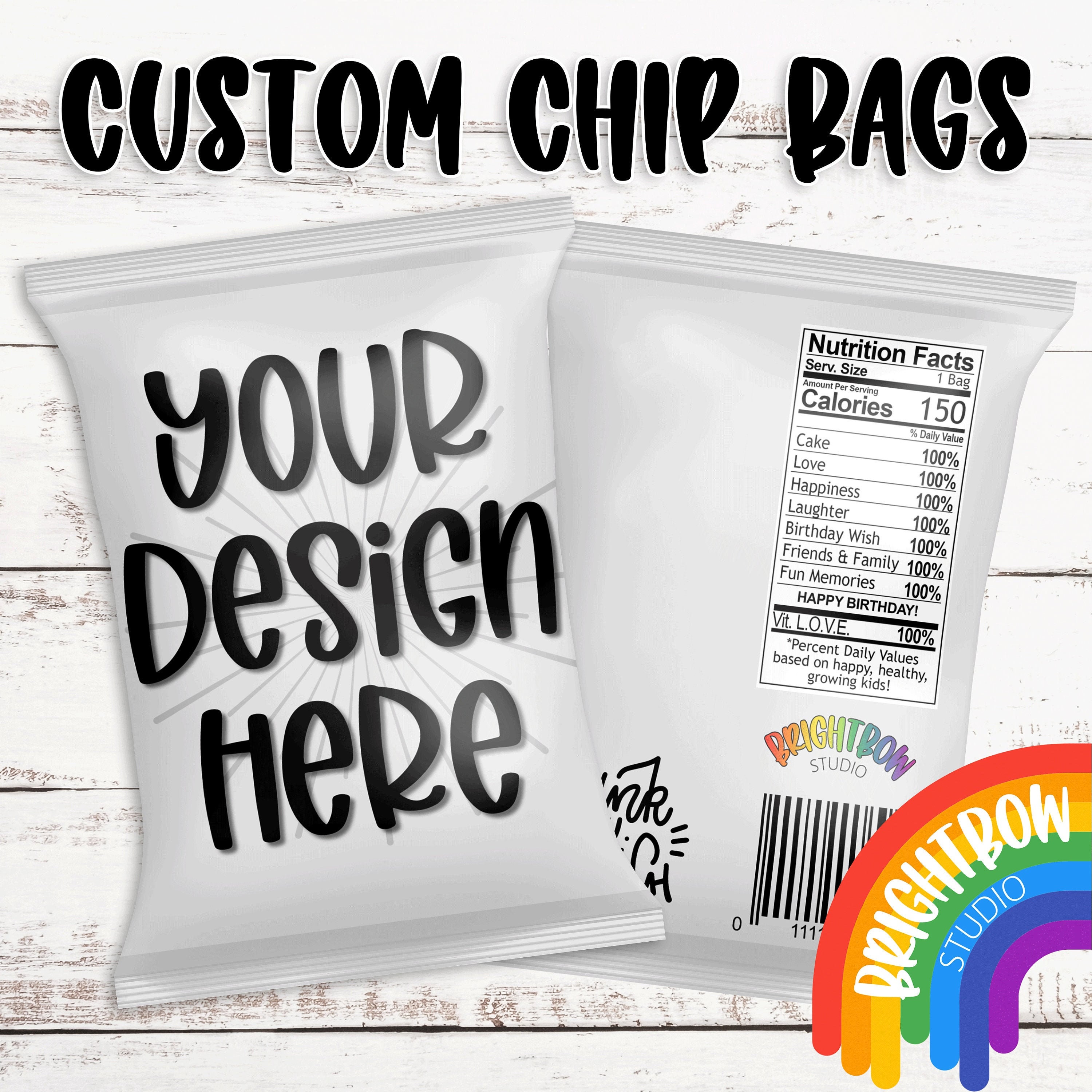 Custom Chip Bag Party Favors Your Design / Any Theme Etsy