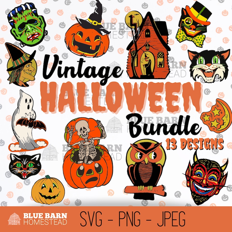 Vintage Halloween SVG Bundle SVG File Digital Instant | Etsy