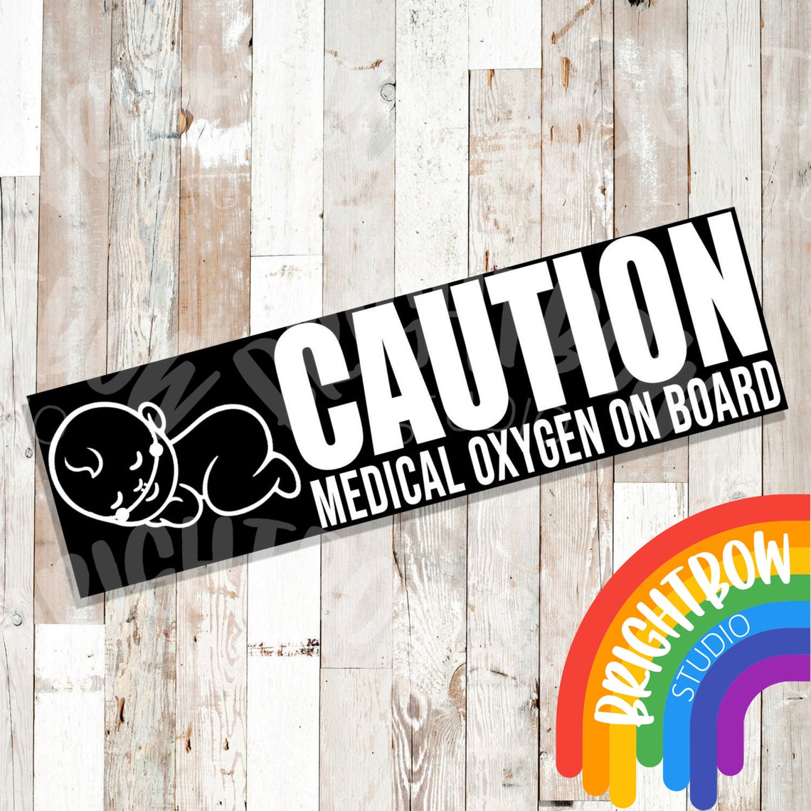 Medical Oxygen Alert Car Vinyl Decal Oxygen Baby Etsy