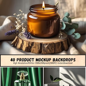 40 Product Mockup Backdrops, 3D Podium Background, Minimalist Scene for Jewelry, Skincare, Cosmetics Photography, Digital JPG