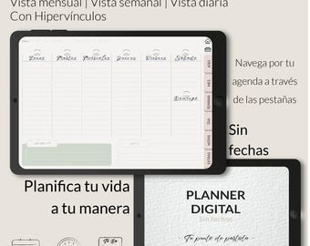 Digitaler Planer ohne Datum | Spanisch | Minimalistisch | Planer | PDF-Planer | Einfache Produktivität