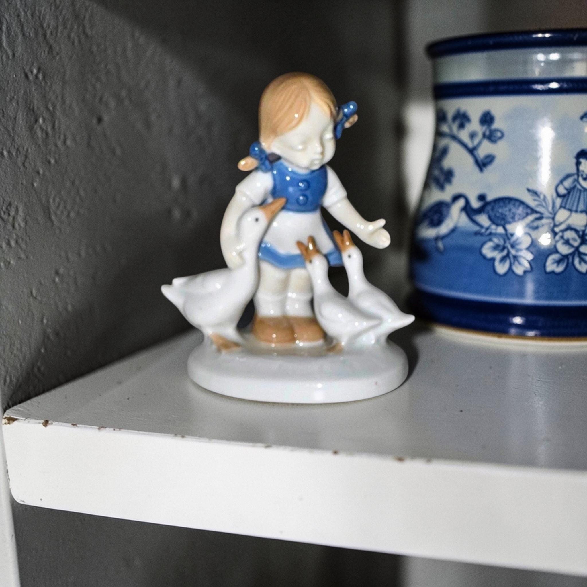 Porcelain Girl Figurine With Blue Dress - Etsy