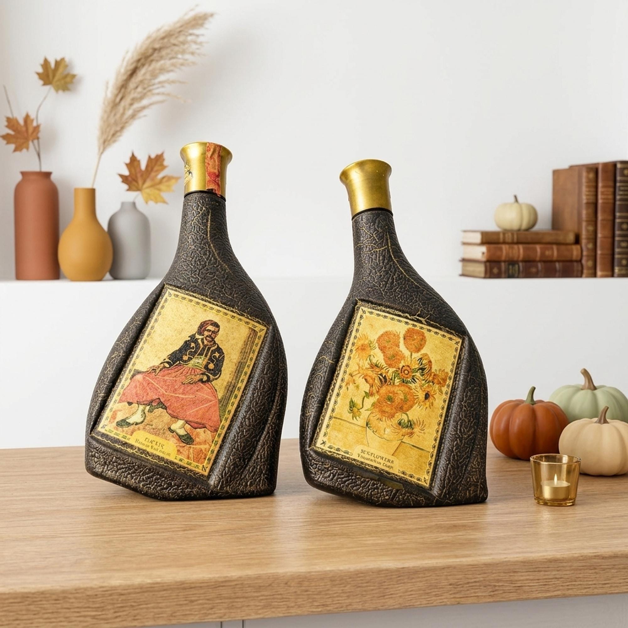 Vintage Gold Liquor Decanter Set - Etsy