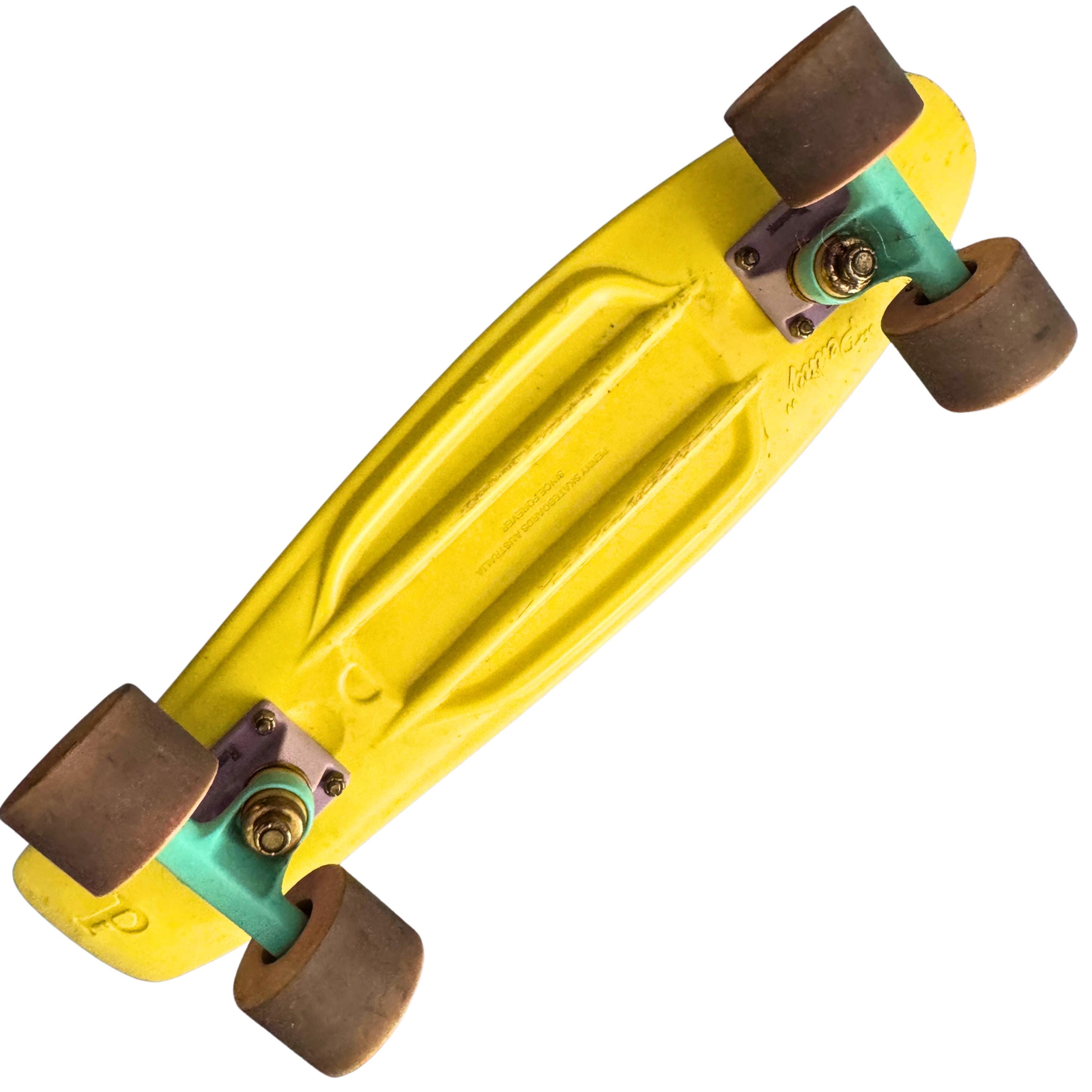 Penny スケートボード ティール ヴィンテージイエローペニーボードスケートボード：ティール＆パープル