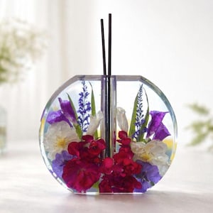 Floral Resin Reed Diffuser | Dried Flower Home Decor | Botanical Diffuser | Preserved Flower Gift | Handmade UK |