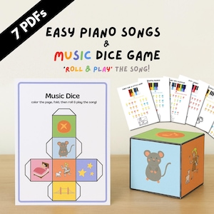 Kids Piano Songs & Music Dice Game: Montessori Music Activity (Printable PDF)