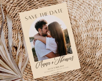 Western Foto Save The Date: Boho Hochzeit auf der Desert Ranch (13x18cm bearbeitbare Vorlage)