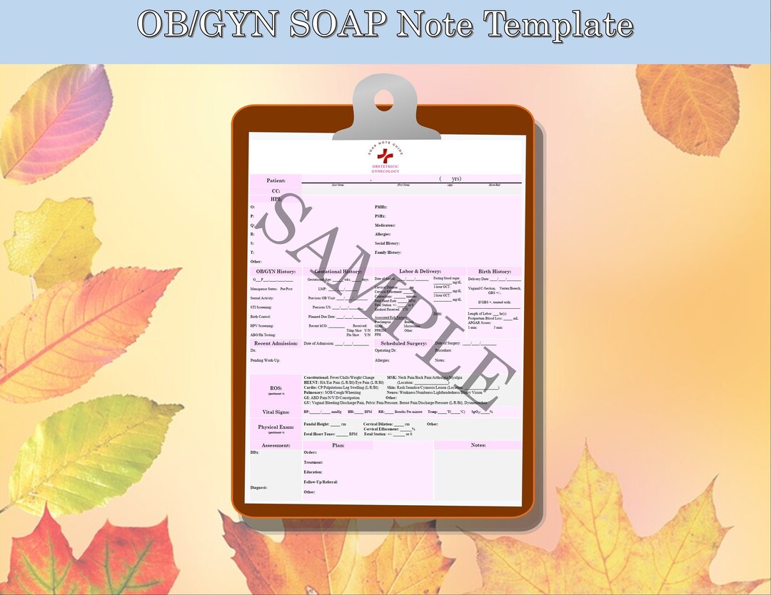 OB/GYN SOAP Note Template - Etsy