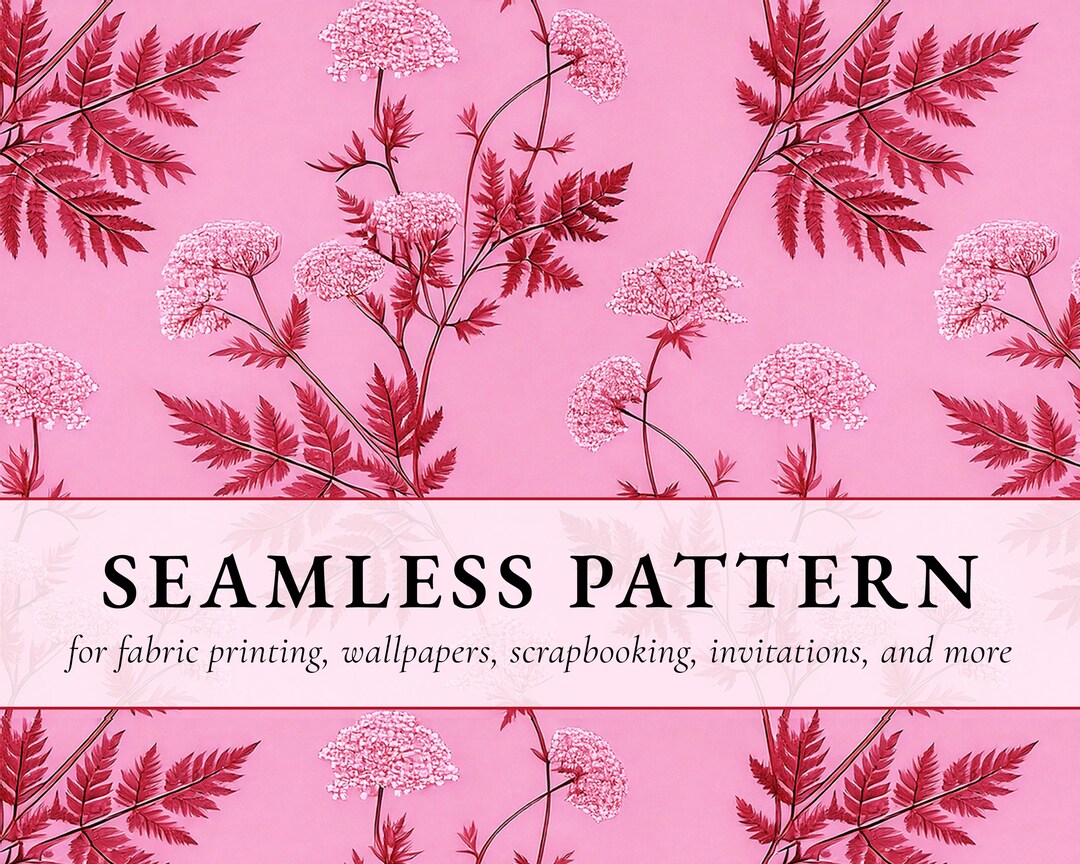 Kbc Pattern Pink Queen Anne's Lace Floral Pattern – Vintage Botanical Wallpaper ...