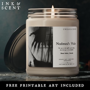 Nosferatu bateau fantôme bougie Vampire océan esthétique gothique Dracula décor livresque Dark Academia soja bougie fantasmagorique cadeau pour les amateurs de livres d&#39;horreur