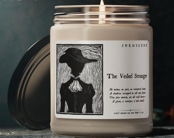Mysterious Stranger Literary Candle, Dark Academia Candle, Gothic Bookish Gift,  Victorian Ghost Story Aesthetic, Haunting Decor for Readers