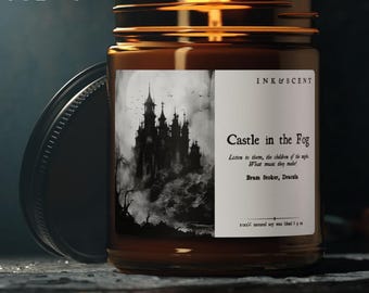 Dracula Castle Candle Vampire Lover Gift Gothic Soy Candle, Dark Academia Halloween Candle, Book Lover Gift, Spooky Bookish Literary Candle