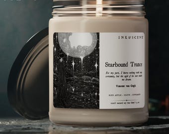 Celestial Star Candle Mystical Decor Autumn Fall Soy Scented Candle Dark Academia Witchy Aesthetic Gothic Home Decor Space Lover Gift Candle