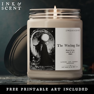 The Witching Hour Candle, Dark Academia Soy Candle, Witch Candle, Mystical Scented Candle, Spooky Season Halloween Candle, Witch Decor Gift