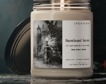Gothic Winter Candle Dark Cottagecore Xmas Holiday Decor Sage Lavender Soy Scented Candle Victorian Festive Christmas Gift Winter Art Candle