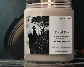Wuthering Heights Inspired Romantic Literary Candle, Gothic Home Decor, Dark Academia Valentine’s Day Gift, Book Lover Soy Scented Candle