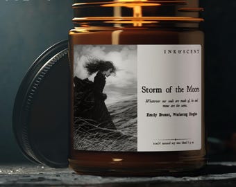 Wuthering Heights Candle Gift Romantic Scented Soy Candle, Dark Academia Aesthetic Candle Book Lover Gift, Classic Literature Bookish Candle