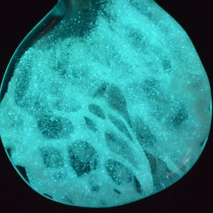 Glass Glow in the Dark Trippy Honeycomb Pendant - Handblown