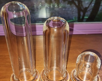 Glass Dildo 2" Wide Shaft - Hollow Clear Handblown with Flared Base - MATURE