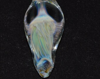 Glass Pendant Jellyfish Third Eye Galaxy in Blue Moon - Unique Handblown