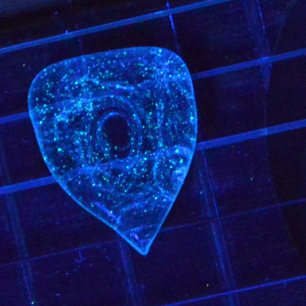 Glow in the Dark Galaxy Guitar Pick - Handblown Glass