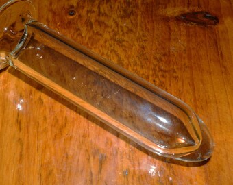 Glass Dildo 5.6" x 1.3" Hollow Clear Handblown with Flared Handle - MATURE
