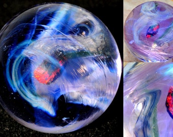 Galaxy Marble with Encased Opal - Handblown Glass