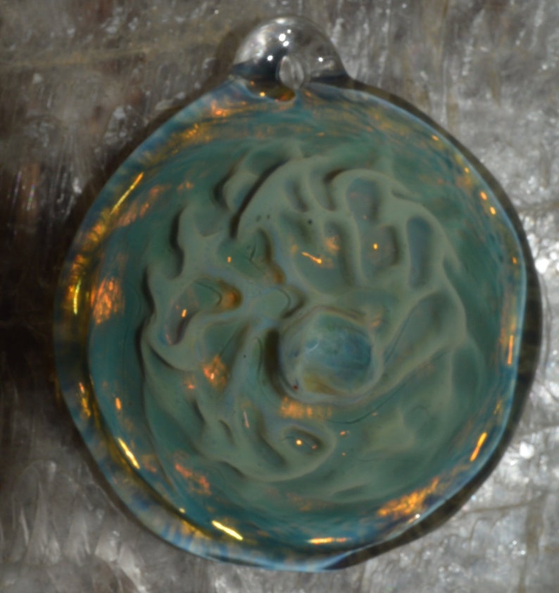 Glass Pendant with Honeycomb Roots in Blue Moon Unique Handblown