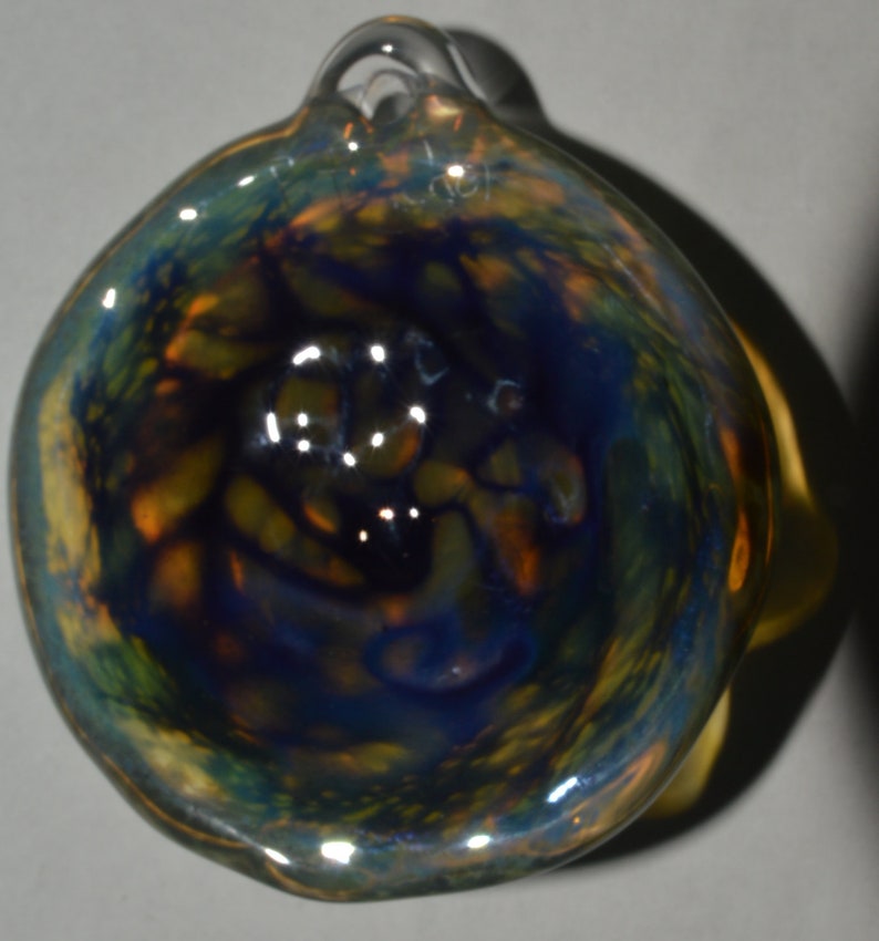 Glass Pendant with Honeycomb Roots in Blue Moon Unique Handblown