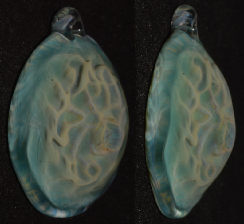 Glass Pendant with Honeycomb Roots in Blue Moon Unique Handblown
