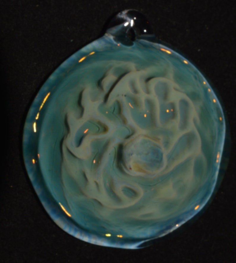 Glass Pendant with Honeycomb Roots in Blue Moon Unique Handblown